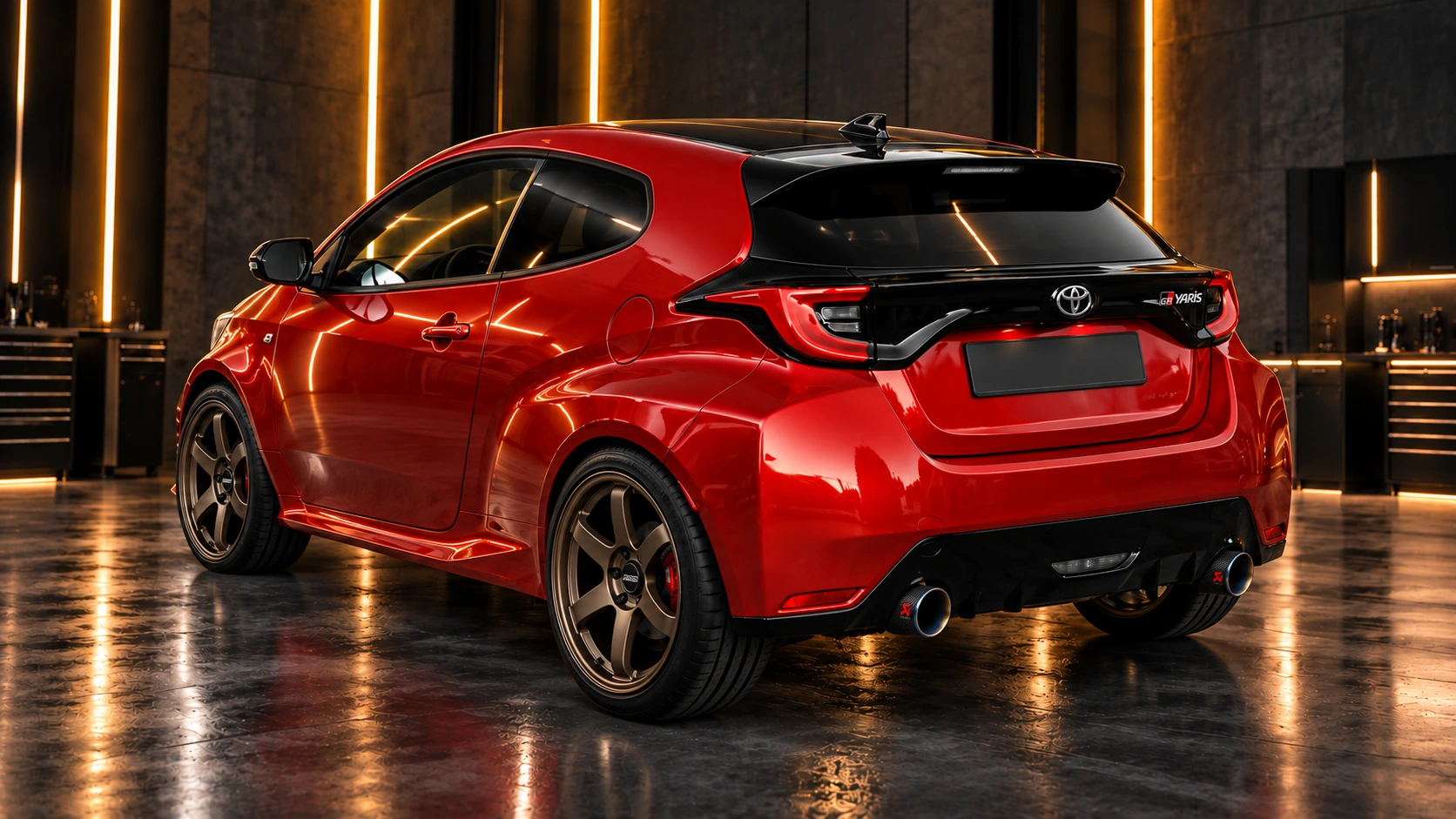 GR Yaris / TE37 SL Bronze a Akrapovič
